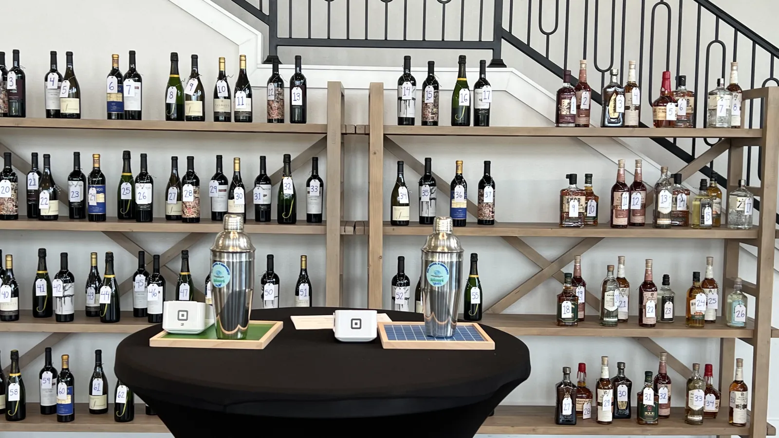 Wine display at an event